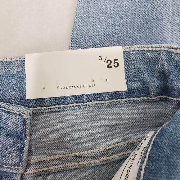 NEW KANCAN HIGH RISE ANKLE LENGTH SKINNY JEANS 3/25 DISTRESSED FRAY HEM - Picture 5 of 13